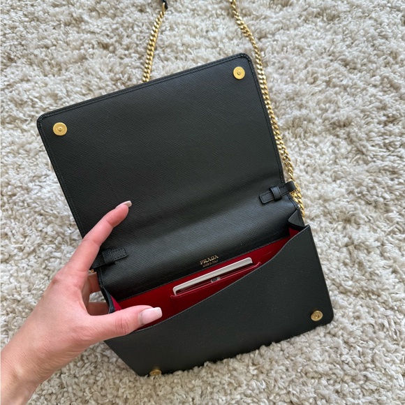 Prada Black Crossbody Bag with Gold Chain - Picture 2 of 2